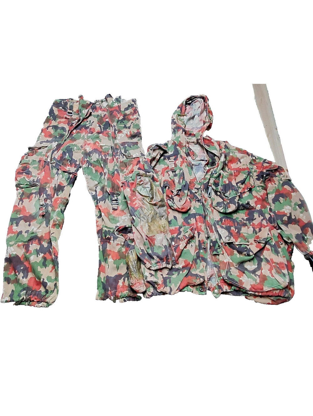 Vintage Swiss Army Alpenflage TAZ 83 Camo Jacket Pants Set Military Surplus